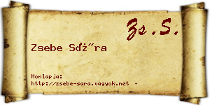Zsebe Sára névjegykártya